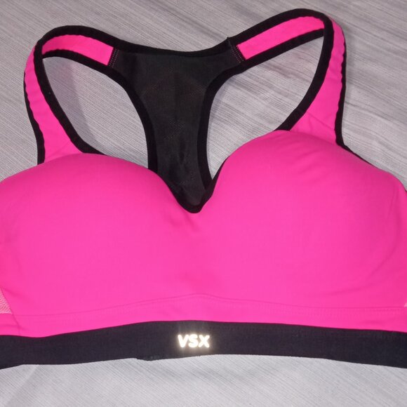 Victoria's Secret VSX The Incredible Sports Bra Pink & Black Size 32C Li… - Picture 6 of 8